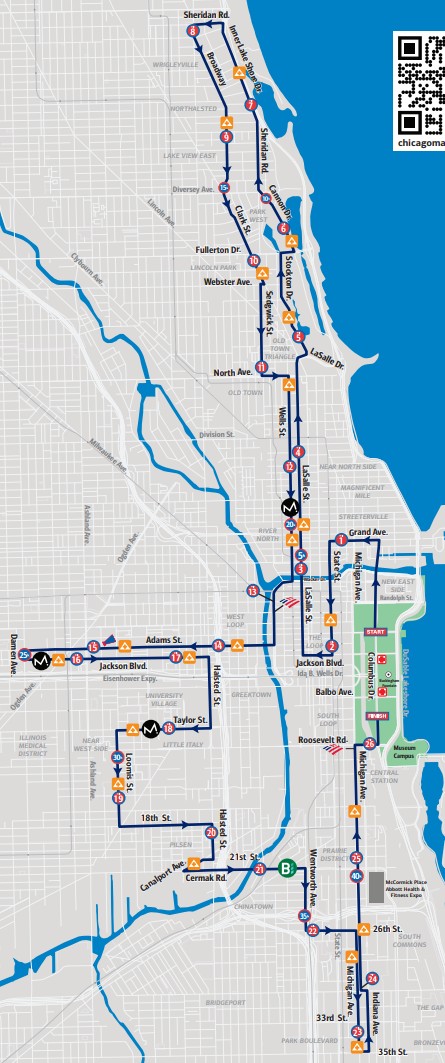 Parcours Chicago Marathon